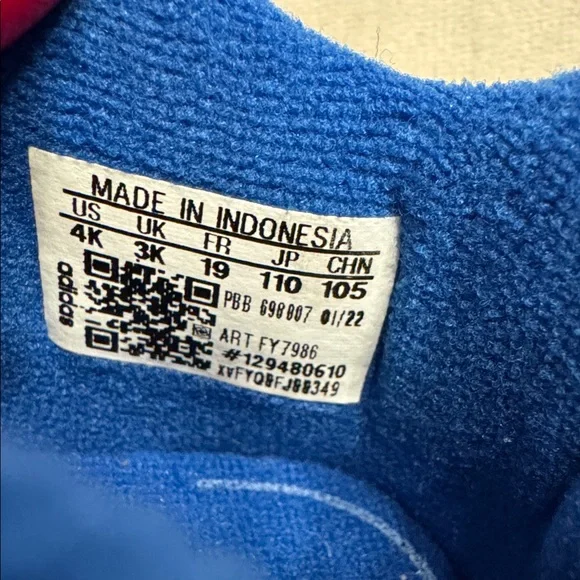 Like new! Baby Adidas Forum Low Cloud White Royal Blue, sz 4c - Picture 9 of 10